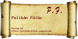 Pelikán Fülöp névjegykártya